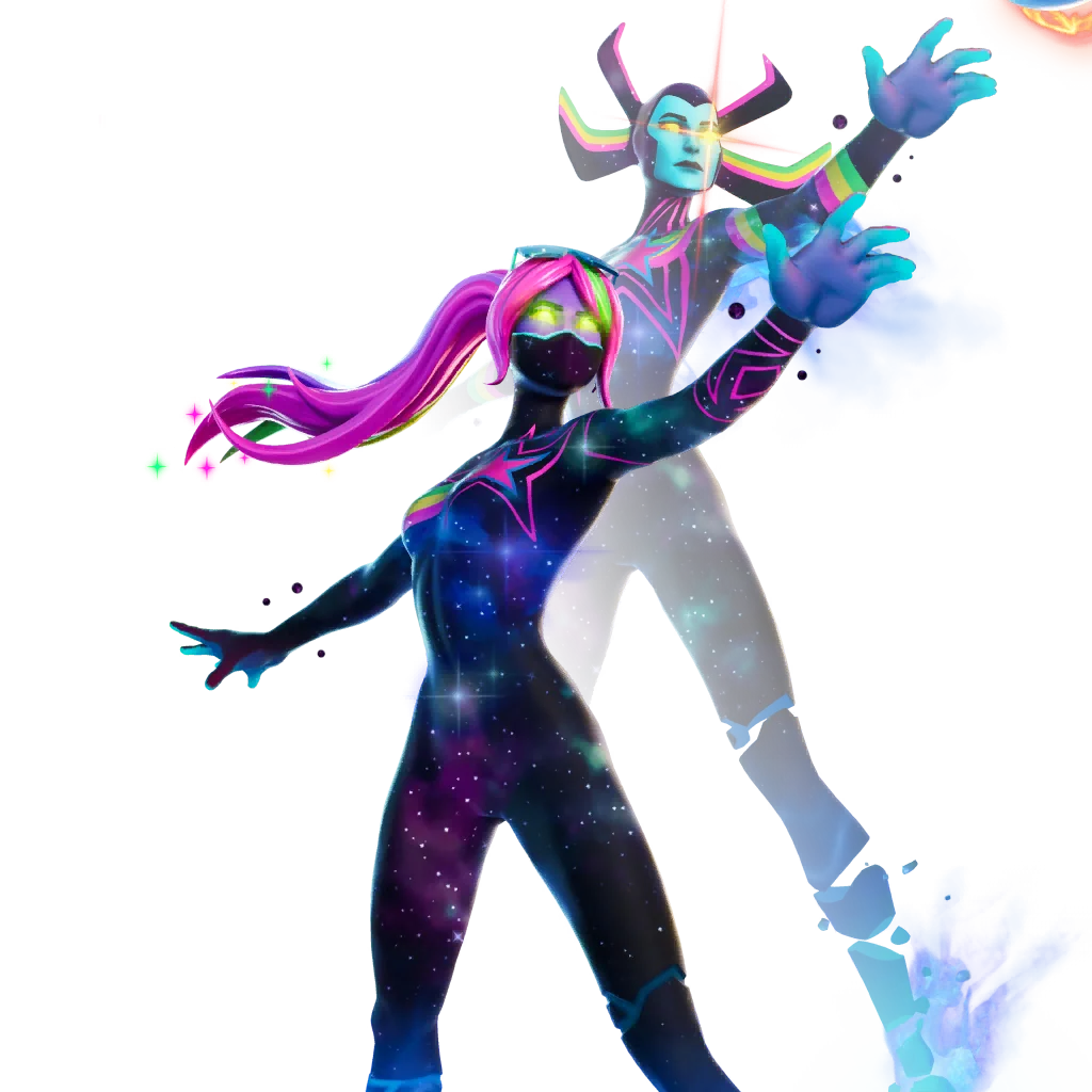 Galaxia Fortnite Crew Series outfit render for the complete Crew skins guide