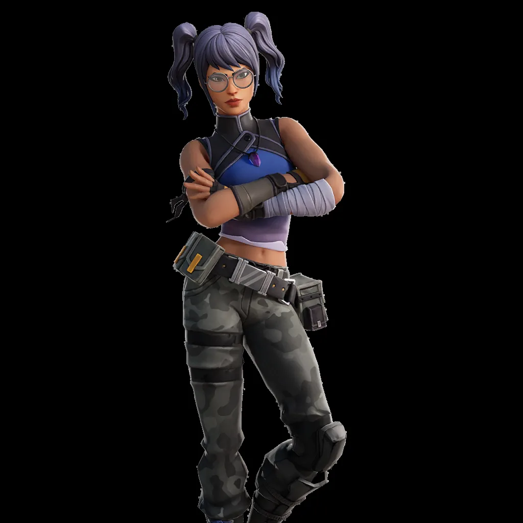 Crystal Fortnite outfit render beside the ranked sweaty skin list